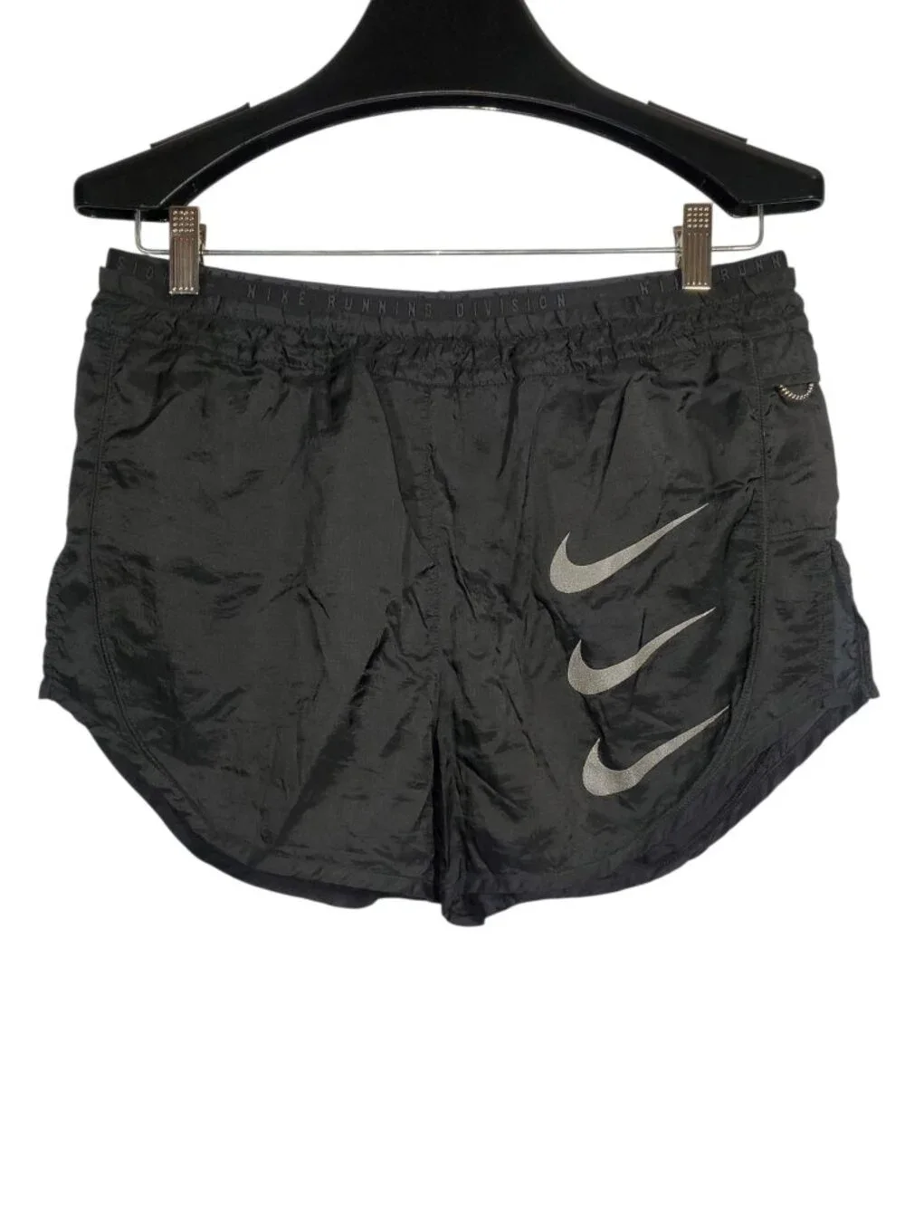 Nike Tempo Luxe 2 in 1 Running Shorts Women's M Black Lined Lightweight Nylon